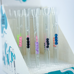 STRAIGHT GLASS PIPE with balls - pack of 100 pcs